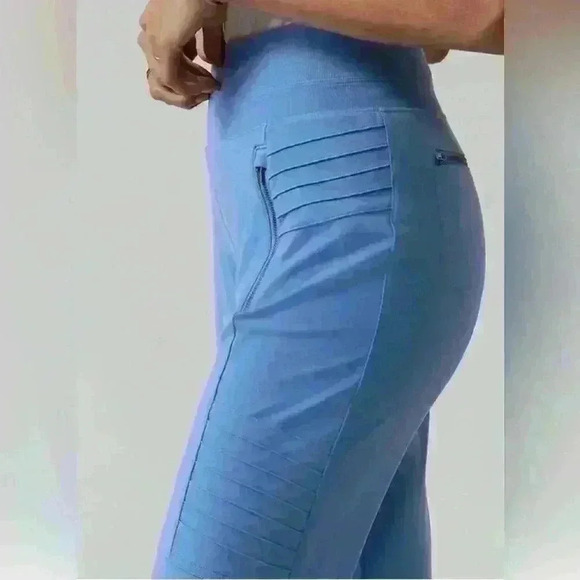 Athleta Venice Moto Jogger Cottage Blue Spandex Loose leggins fit size S - Picture 2 of 12